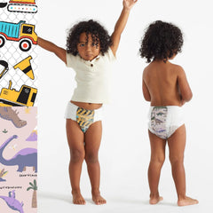 The Honest Company Clean Conscious Training Pants for Sensitive Skin, Hypoallergenic, Fragrance-Free, Rompin' & Stompin' Diggin' It, Size 3T/4T (32-40 lbs), 57 Count