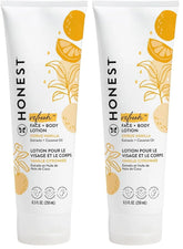 The Honest Company Hydrating Face and Body Lotion,Fast Absorbing,Naturally Derived Hypoallergenic,Citrus Vanilla Refresh,8.5 fl oz,(Pack of 2)