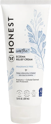 The Honest Company Eczema Soothing Therapy Cream and Skin Protectant, Naturally Derived, Gentle for Baby, Prebiotics Colloidal Oatmeal, 7 oz