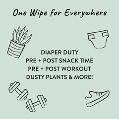 The Honest Company Hypoallergenic Multi-Use Baby Wipes for Sensitive Baby Skin, Pattern Play, 10 Count (Pack of 6)