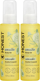 The Honest Company Fragrance-Free Moisturizing Body Oil,Nourish Soothe Baby's Skin,Plant-Based,Hypoallergenic Vegan,4.0 fl oz,(Pack of 2)