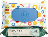 The Honest Company Family Flushables Bundle for Sensitive Skin | Adult Flushable Wipes (42 Count) + Toddler Flushable Wipes (42 Count) | Fragrance Free, Hypoallergenic, 99% Water, Safe to Flush