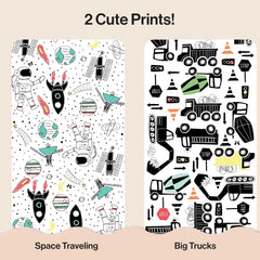 The Honest Company Comfort Dry Disposable Daytime Diapers for Sensitive Skin, Hypoallergenic, Fragrance-Free, Space Travel + Big Trucks, Club Box, Size 4 (22-37 lbs), 54 Count