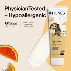 The Honest Company Moisturizing Face + Body Lotion, Fast Absorbing, Dermatologist Tested, Hypoallergenic, Disney and Pixar's Toy Story, Orange Creamsicle