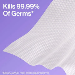 The Honest Company Lavender Sanitizing Wipes, Kills 99.99% of Germs, Safe for All Hands, Antibacterial, Dermatologist Tested, 50 Count