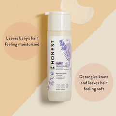 The Honest Company Baby Shampoo, Body Wash & Conditioner Duo, 2-in-1 Cleansing, Silicone-Free, Naturally Derived, Lavender Calm Scent, 10 fl oz (Pack of 4)