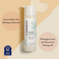 The Honest Company Silicone-Free Conditioner, Gentle, Hypoallergenic, Naturally Derived Ingredients, Fragrance-Free for Sensitive Skin, 10 fl oz
