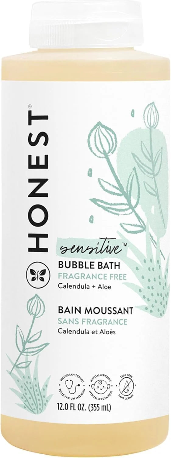 The Honest Company Foaming Bubble Bath Gentle for Baby, Naturally Derived, Tear-free, Hypoallergenic, Fragrance Free, Sensitive, 12 fl oz