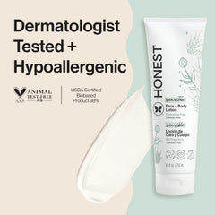 The Honest Company Hydrating Face and Body Lotion, Fast Absorbing, Naturally Derived, Hypoallergenic, Fragrance-Free, Sensitive, 8.5 fl oz