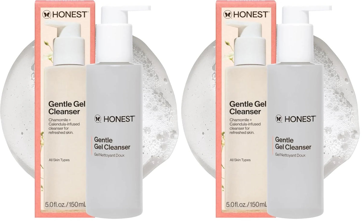 Honest Beauty Gentle Gel Daily Face Cleanser, Calms, Refreshes, Hydrates, Vegan Safe for Sensitive Skin, 5 fl oz, (Pack of 2)
