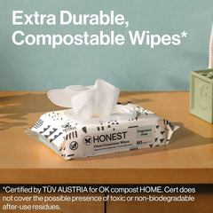 The Honest Company Hypoallergenic Multi-Use Baby Wipes for Sensitive Baby Skin, Pattern Play, 60 Count