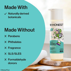 The Honest Company Cleansing 2-in-1 Shampoo + Body Wash, Gentle on Skin, Dermatologist Tested, Tear Free, Hypoallergenic, Disney and Pixar's Toy Story, Sensitive Fragrance Free
