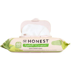 The Honest Company Hydrate and Cleanse Naturally Scented Wipes, Cleansing Multi-Tasking, 99% Water, Plant Based, Hypoallergenic, Aloe Cucumber, 60 Count