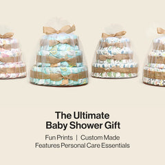 The Honest Company Deluxe Diaper Cake, Diapers Baby Personal Care Plant-Based Wipes, Rose Blossom, Size 1 8-14 lbs 70 Count