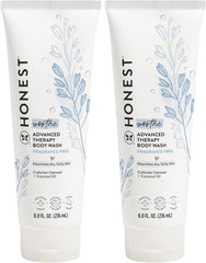 The Honest Company Eczema Soothing Therapy Cleansing Body Wash,Naturally Derived Gentle for Baby,Prebiotics Colloidal,Oatmeal,8 oz,(Pack of 2)